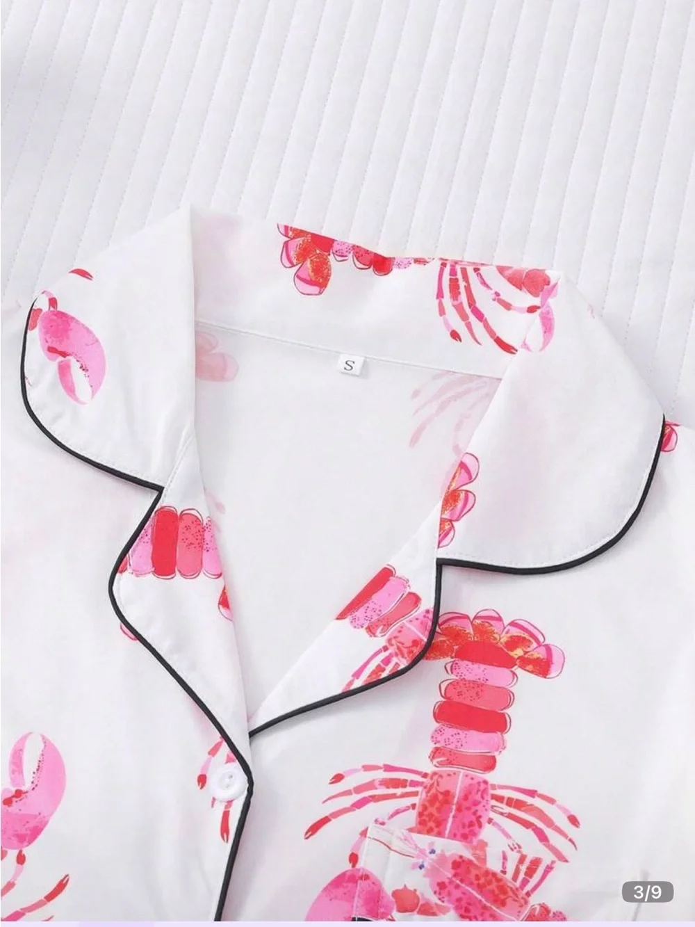 Soft Pajama Set with Lobster  Print